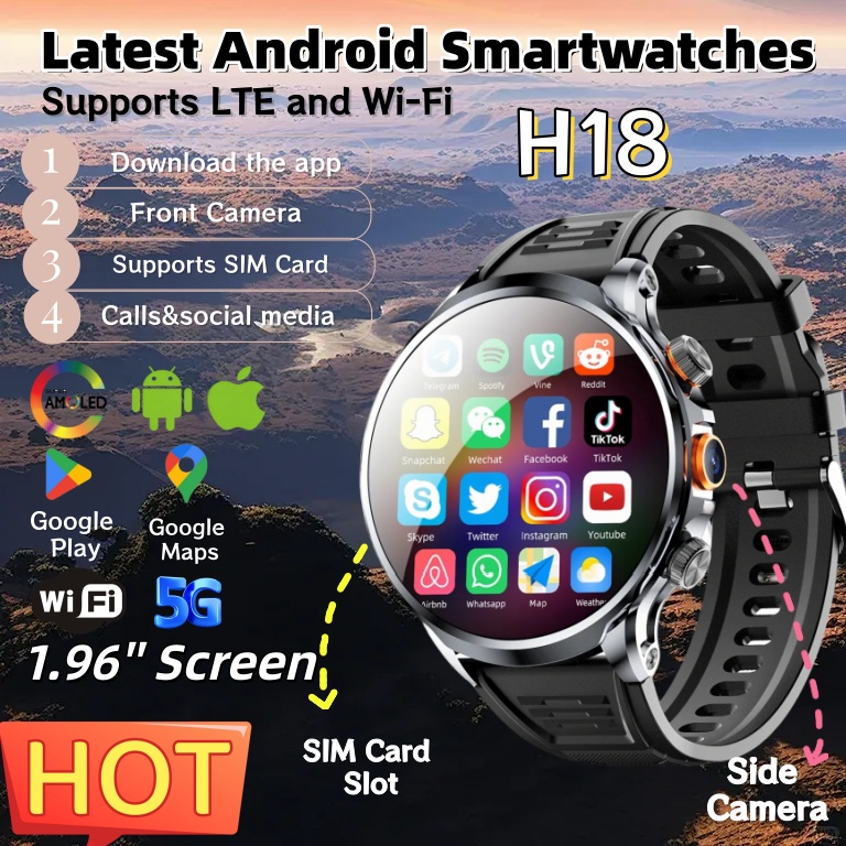 Smartwatch Store - NOWY Smartwatch 4G Android H18 z