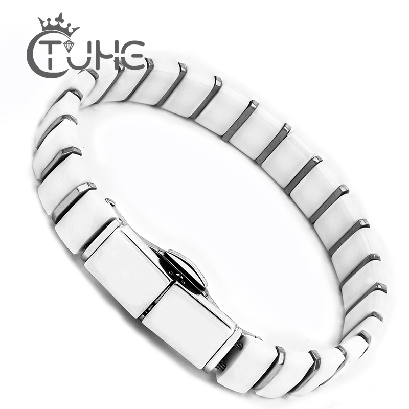 Białe czarne męskie bransoletk – Ceramic Link Bracelet recenzja i cena