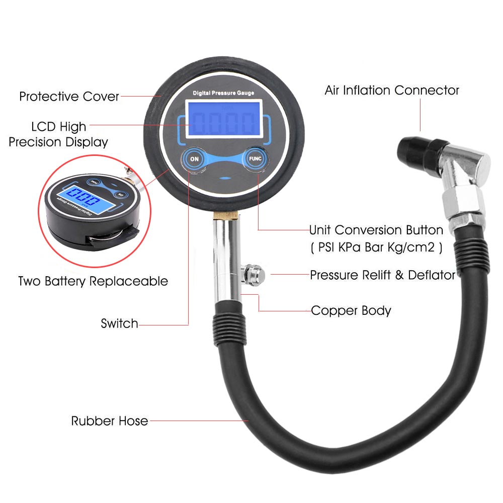 0-200Psi wskaźnik ciśnienia w  – Smartwatch Universal recenzja i cena