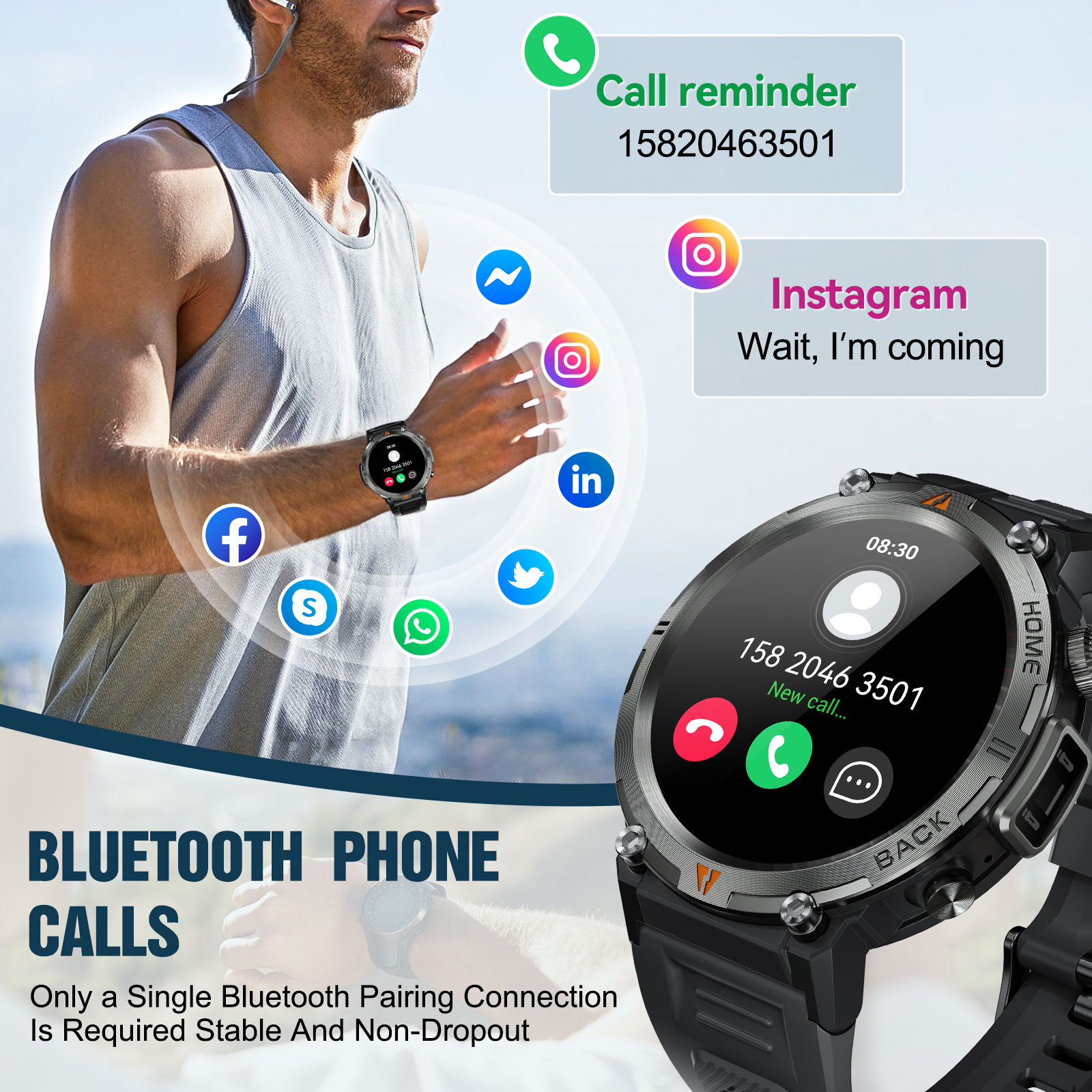 EIGIIS KE3 Bluetooth Call Smar – Android Smartwatch Accessories recenzja i cena